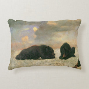 Vintage-Tiere, Grizzlybären von Albert Bierstadt Zierkissen