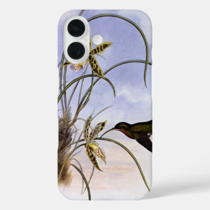 Vintage Tiere, Hummingbird Bird Orchid-Blume iPhone 16 Hülle