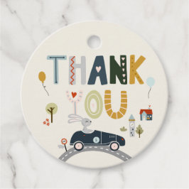 Vintage Tiere in Autos Geburtstags-Liebesmarken Geschenkanhänger