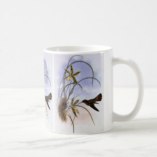 Vintage-Tiere, Kolibri-Vogel-Orchideen-Blumen Kaffeetasse