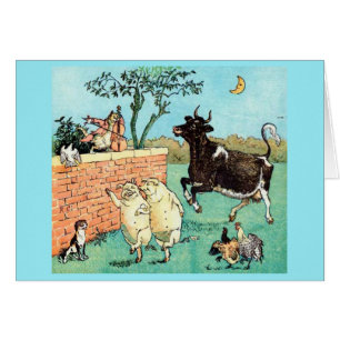 Vintage - Tiere tanzen unter dem Mond,
