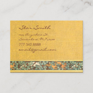 Vintage Tierjagd Hunde und Kaninchen Holzkörner Visitenkarte