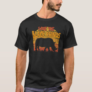 Vintage Tierrechte im Schwarzen Rhino gerettet T-Shirt