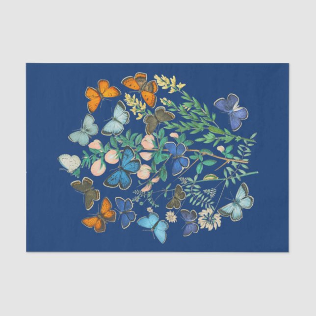 Vintage Tierwelt - Schmetterlingsgarten Seidenpapier (Vorderseite)