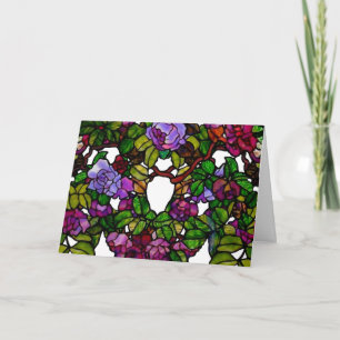Vintage Tiffany-Hartglas-Lila Rose Karte