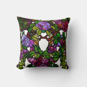 Vintage Tiffany-Hartglas-Lila Rose Kissen