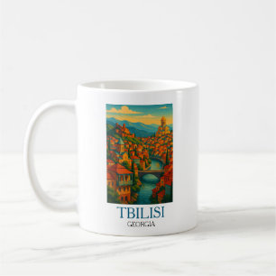 Vintage Tiflis Reise – Retro Stadt Kunstwerk Kaffeetasse