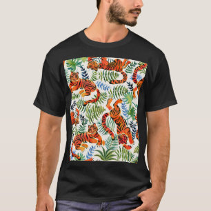 Vintage-Tiger-Dschungel-Aquarell T-Shirt