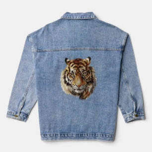 Vintage Tiger-Face Tiger Head Wilde Katze Jeansjacke