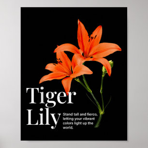 Vintage Tiger Lily Blume Ästhetische Gartenarbeit  Poster