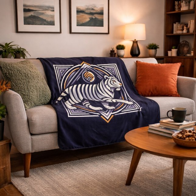 Vintage Tiger Navy Blau Sherpadecke (Von Creator hochgeladen)