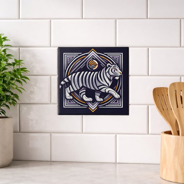 Vintage Tiger Navy Blue Fliese (Von Creator hochgeladen)