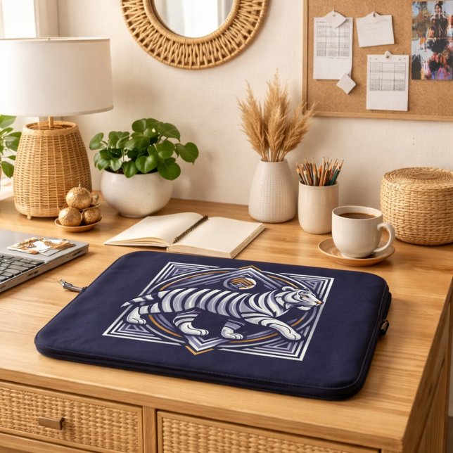 Vintage Tiger Navyblau Laptopschutzhülle (Von Creator hochgeladen)