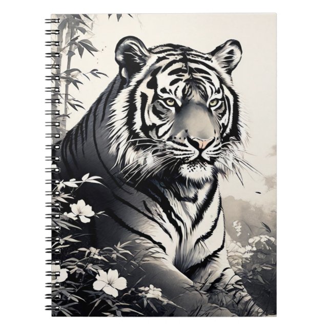 Vintage-Tiger-Notizbuch-Journal Notizblock (Vorderseite)