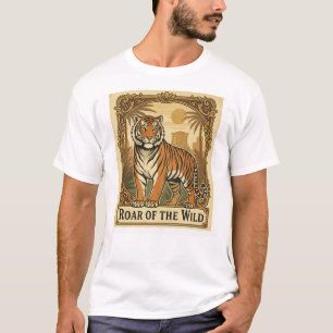 Vintage-Tiger-Plakat – Retro-Wildnis-Roar-Kunst T-Shirt