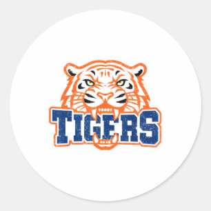 Vintage Tiger Pride Schule Clic Tigers Name Person Runder Aufkleber