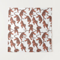 Vintage Tiger, von Hand gezeichnet nahtloses Muste