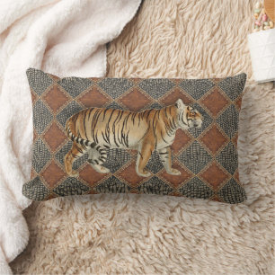 Vintage Tiger Wild Afrika Rustikal Modern Geometri Lendenkissen