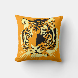 Vintage-Tiger-Wildlife-Biologie-Illustration Kissen