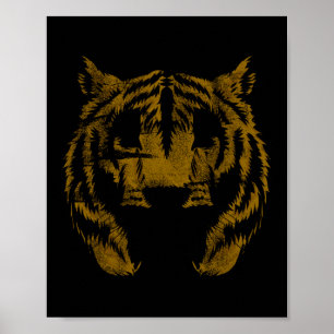 Vintage-Tigergesicht Tigerkopf Wildkatzenliebhaber Poster