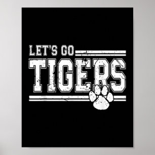 Vintage Tigers Schul Sport Name Retro Poster