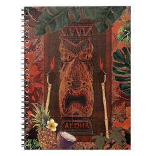 Vintage-Tiki Aloha Hawaiianischer Rustikaler Tropi Notizblock