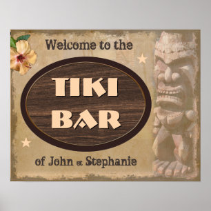 Vintage-Tiki-Bar-Schild mit Ihrem Namen (Ihren Nam Poster