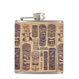Vintage-Tiki-Set Flachmann