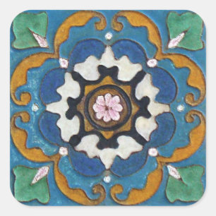 Vintage Tile Quadratischer Aufkleber