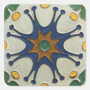 Vintage Tile Quadratischer Aufkleber