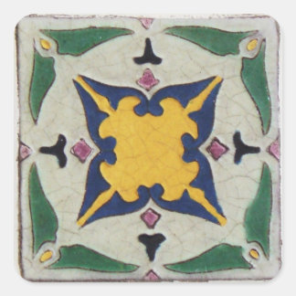 Vintage Tile Quadratischer Aufkleber
