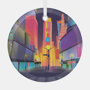 Vintage Times Square New York Ornament Aus Glas
