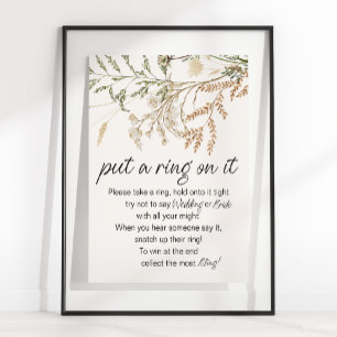 Vintage Tiny Floral Put A Ring On It Spiel Poster