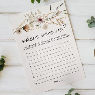 Vintage Tiny Floral Spiel Wo Waren Wir Flyer