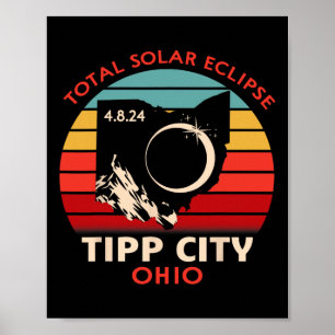 Vintage Tipp City Ohio Totale Sonnenfinsternis 202 Poster