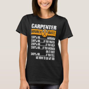 Vintage-Tischlerkleidung Holzarbeiten Stundensatz  T-Shirt