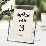 Vintage Tischnummer<br><div class="desc">Diese Vintage Wildnis-Tischnummer ist perfekt für eine Hochzeit in den Bergen. Das inspirierte Gestaltungskonzept der Felsberge besticht durch handgezeichnete Berg-,  See- und Waldszene. Die Karte druckt auf der Vorder- und Rückseite (beidseitig). Fügen Sie jede Tischnummer,  die Sie benötigen,  einzeln in Ihren Warenkorb.</div>