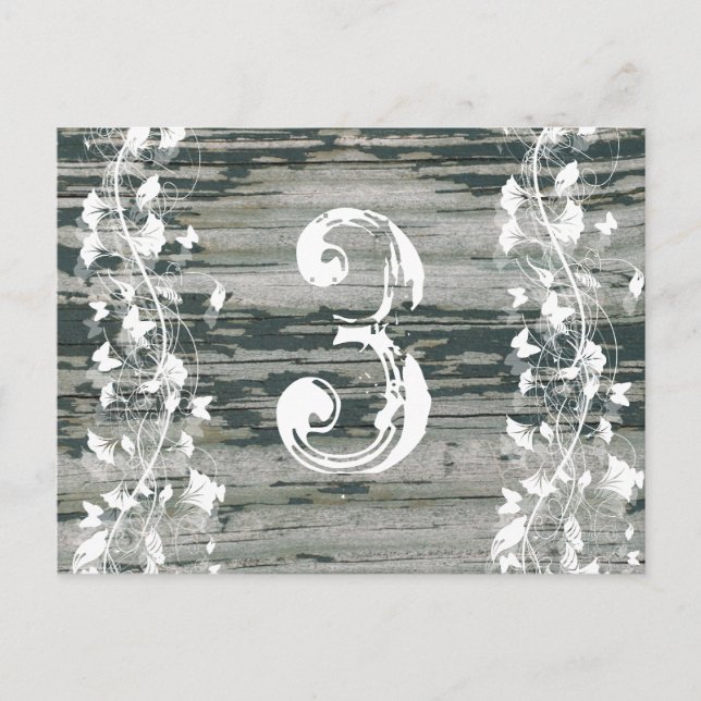 Vintage Tischnummer aus Altem Holz (Vorderseite)