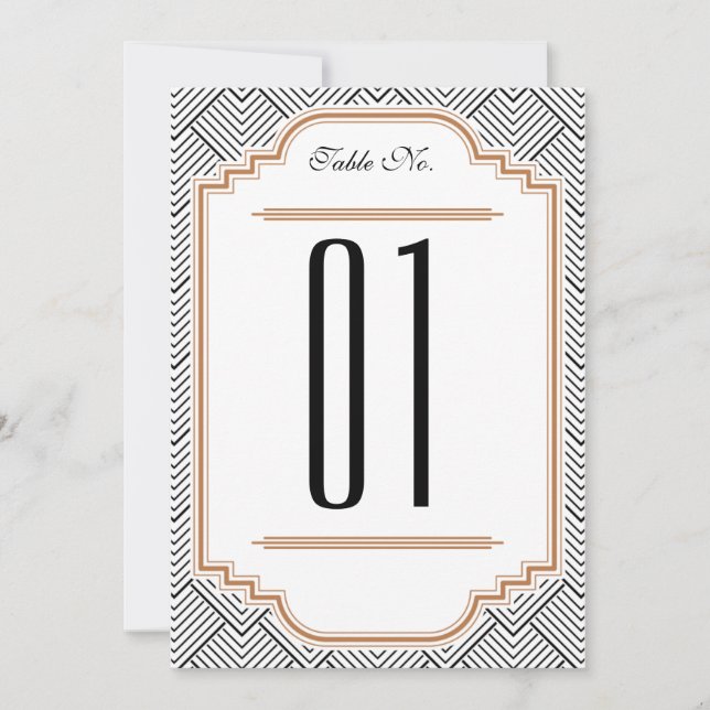 Vintage Tischnummer aus Diamant und Kupfer (Vorderseite)