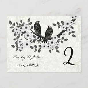 Vintage Tischnummer-Karten für Hochzeiten von Vöge Postkarte