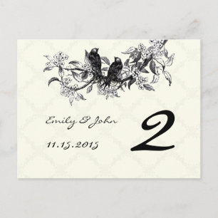 Vintage Tischnummer-Karten für Hochzeiten von Vöge Postkarte