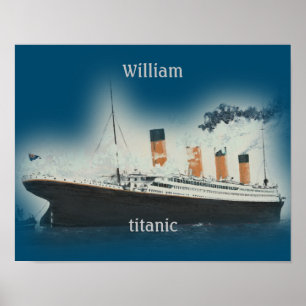Vintage-Titanic-Ozeandampfer-Junge-Name-Schiff Mee Poster