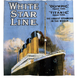 Vintage Titanic White Star Line Werbung Duschvorhang