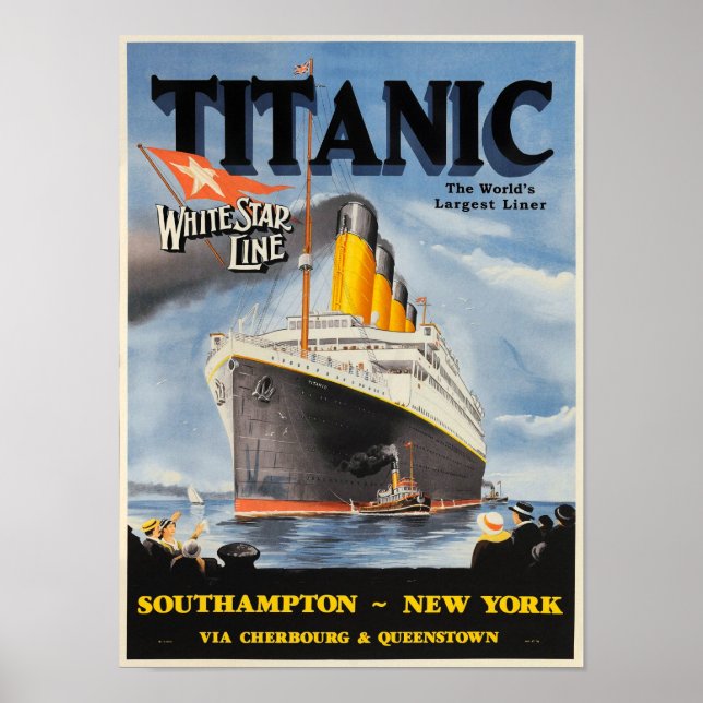 Vintage Titanic White Star Line Werbung Poster (Vorne)