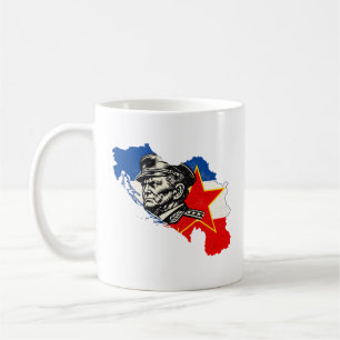 Vintage-Tito-SFRJ-Jugoslawien-Holzschnitt Kaffeetasse