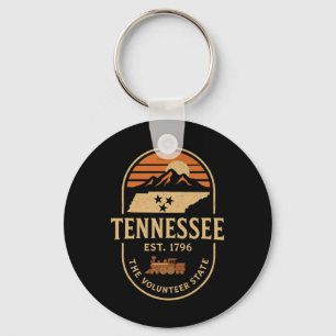 Vintage Tn Tennessee Est 1796 Orange USA-Flagge Sm Schlüsselanhänger