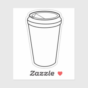 Vintage To-Go Kaffeetassen Grafikdesign Aufkleber