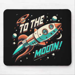 Vintage-To-The-Moon-Rakete Mousepad