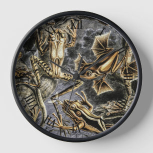 Vintage Toads und Frösche von Ernst Haeckel Uhr