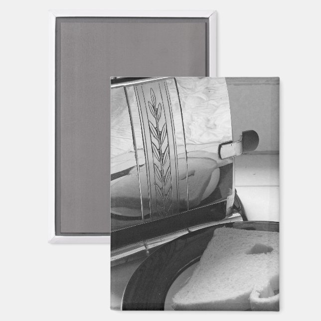 Vintage Toaster Kitchen Art Fridge Magnet (Vorderseite/Rückseite)